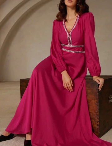 Rochie lunga Aveloria, roz