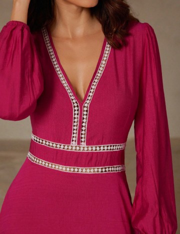 Rochie lunga Aveloria, roz