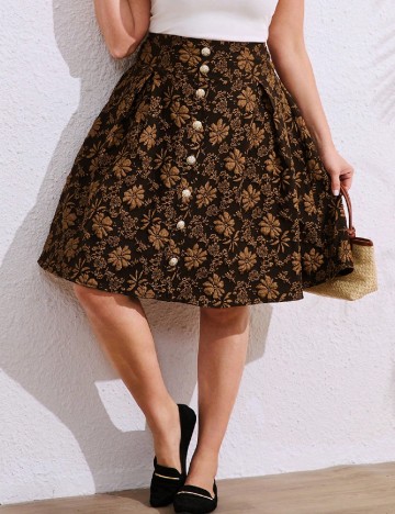 Fusta SHEIN CURVE, maro