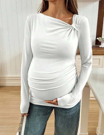 Bluza SHEIN Maternity, alb