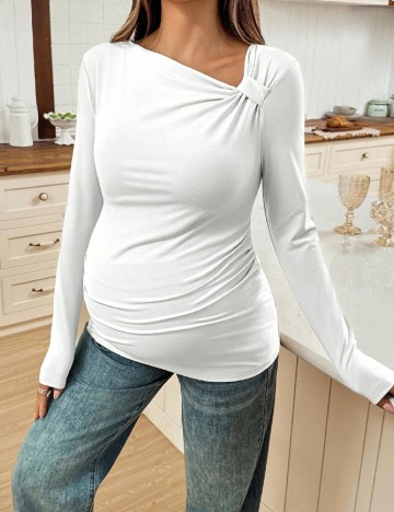 Bluza SHEIN Maternity, alb