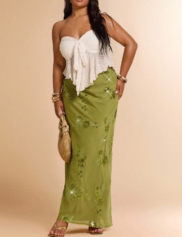 Fusta SHEIN CURVE, verde