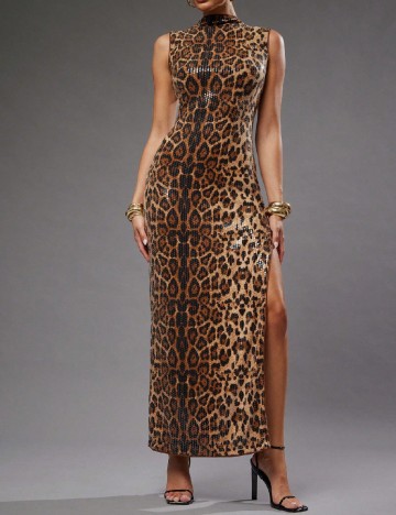 
						Rochie lunga Haute, animal print