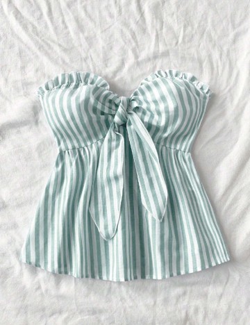 Top SHEIN, verde/alb