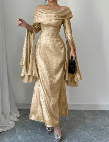 
						Rochie lunga SHEIN, auriu