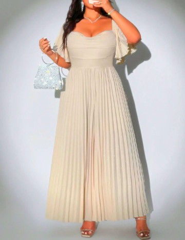 Salopeta SHEIN CURVE, crem