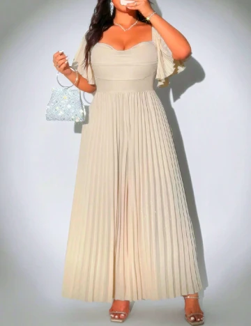 Salopeta SHEIN CURVE, crem