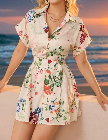Rochie scurta SHEIN, floral print