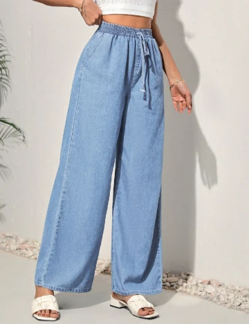 Pantaloni SHEIN CURVE, albastru