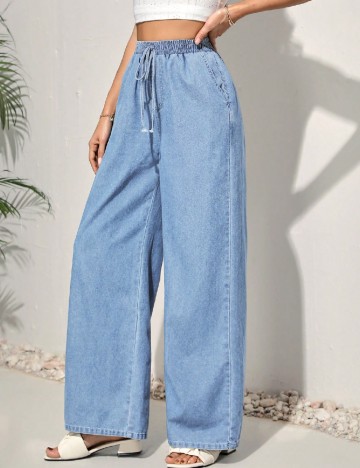 Pantaloni SHEIN CURVE, albastru