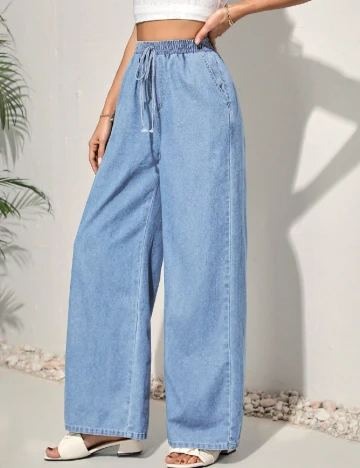 Pantaloni SHEIN CURVE, albastru