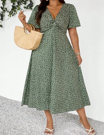 Rochie medie SHEIN CURVE, verde