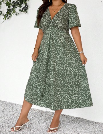 Rochie medie SHEIN CURVE, verde