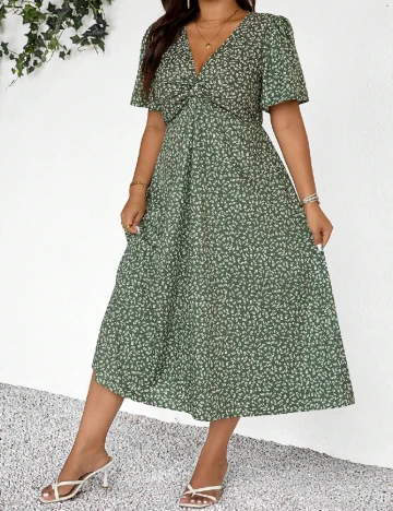 Rochie medie SHEIN CURVE, verde