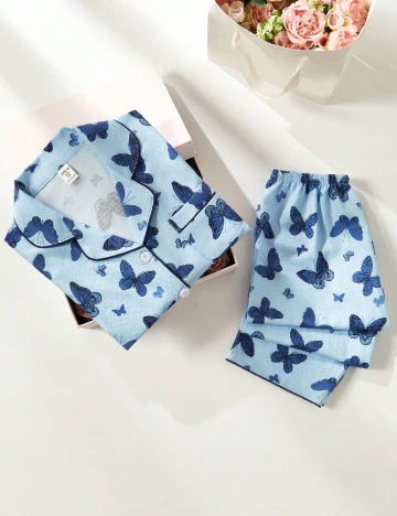 Pijama Shein Kids, albastru