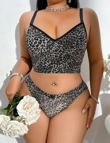 Set lenjerie SHEIN CURVE, animal print
