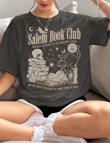 
						Tricou Oversize SHEIN, gri