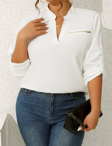 Bluza SHEIN CURVE, alb