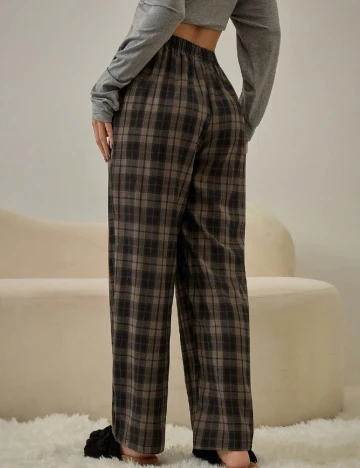 Pantaloni de pijama SHEIN, maro