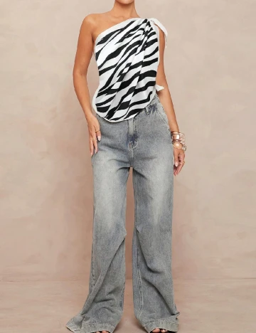 Top SHEIN, alb/negru