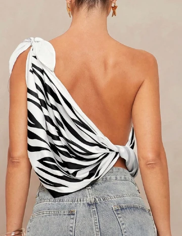 Top SHEIN, alb/negru