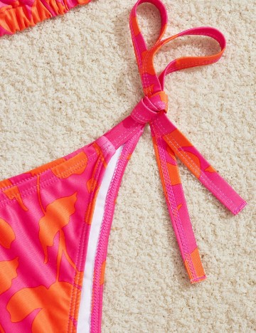 Costum de baie SHEIN CURVE, roz/portocaliu