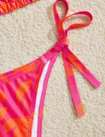 Costum de baie SHEIN CURVE, roz/portocaliu