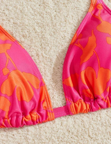 Costum de baie SHEIN CURVE, roz/portocaliu