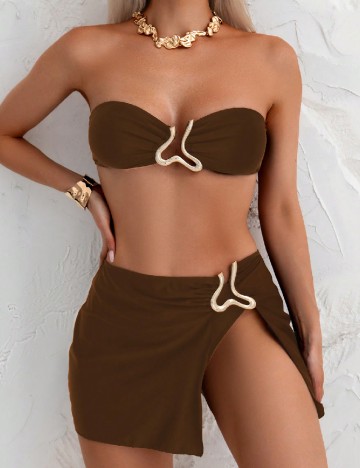 
						Costum de baie Dazy, maro