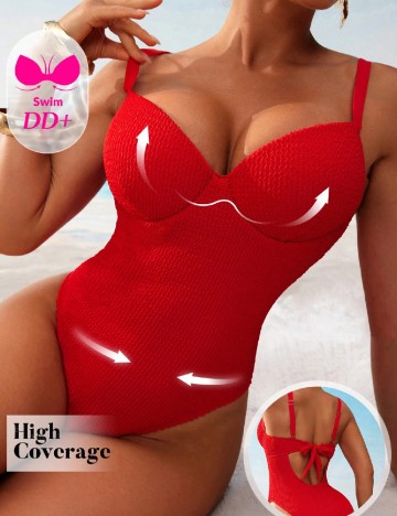 
						Costum de baie SHEIN, rosu