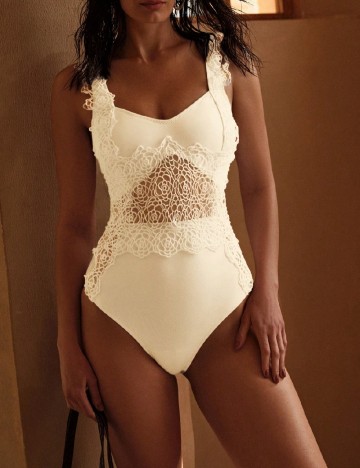 Costum de baie MOTF, alb