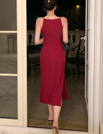 Rochie medie Dazy, visiniu