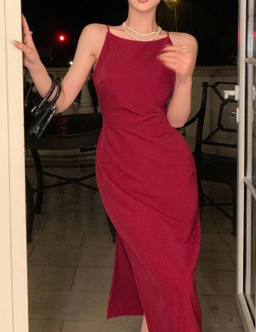 Rochie medie Dazy, visiniu