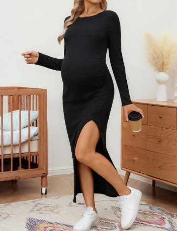 Rochie lunga SHEIN Maternity, negru