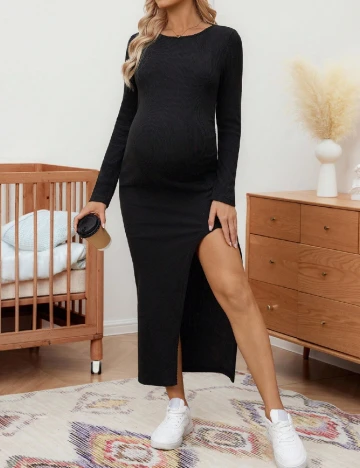 Rochie lunga SHEIN Maternity, negru