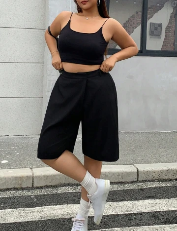 Pantaloni scurti Dazy Plus Size, negru