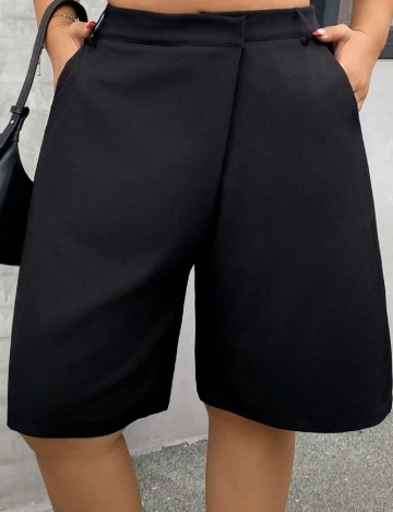 Pantaloni scurti Dazy Plus Size, negru