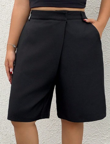 Pantaloni scurti Dazy Plus Size, negru