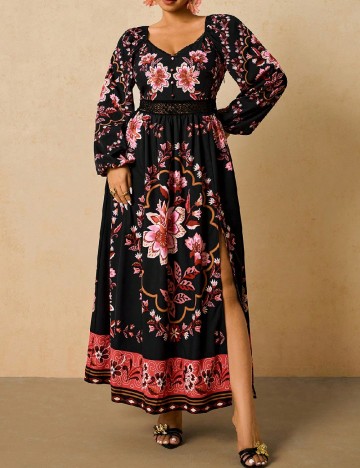 
						Rochie lunga SHEIN CURVE, floral print