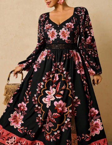 Rochie lunga SHEIN CURVE, floral print