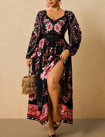 Rochie lunga SHEIN CURVE, floral print