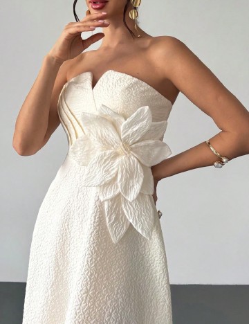 Rochie medie SHEIN, ecru