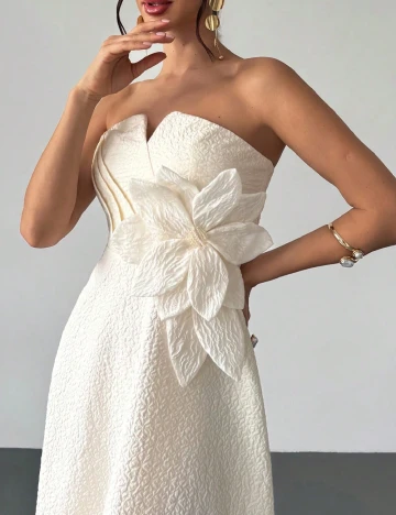 Rochie medie SHEIN, ecru