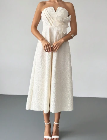 Rochie medie SHEIN, ecru