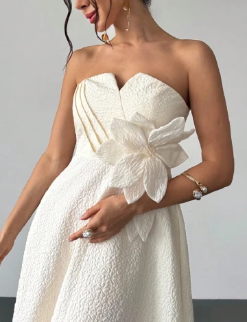 Rochie medie SHEIN, ecru