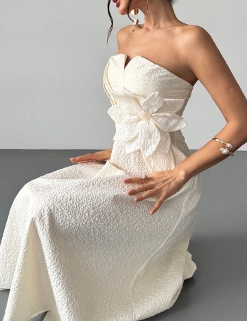 Rochie medie SHEIN, ecru