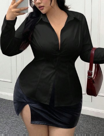 Camasa SHEIN CURVE, negru