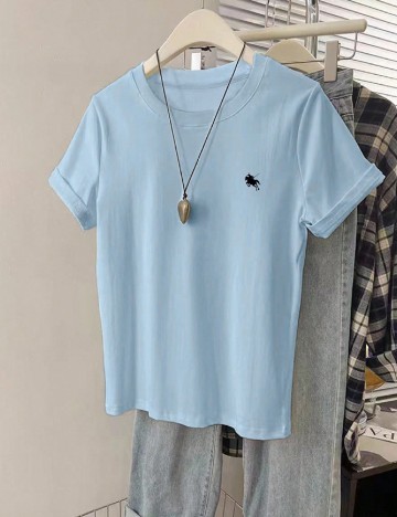 
						Tricou SHEIN CURVE, albastru