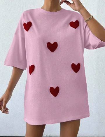 Tricou Oversize SHEIN, roz