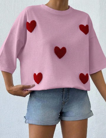 Tricou Oversize SHEIN, roz
